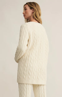 Cate Cable Knit Cardigan Sea Salt