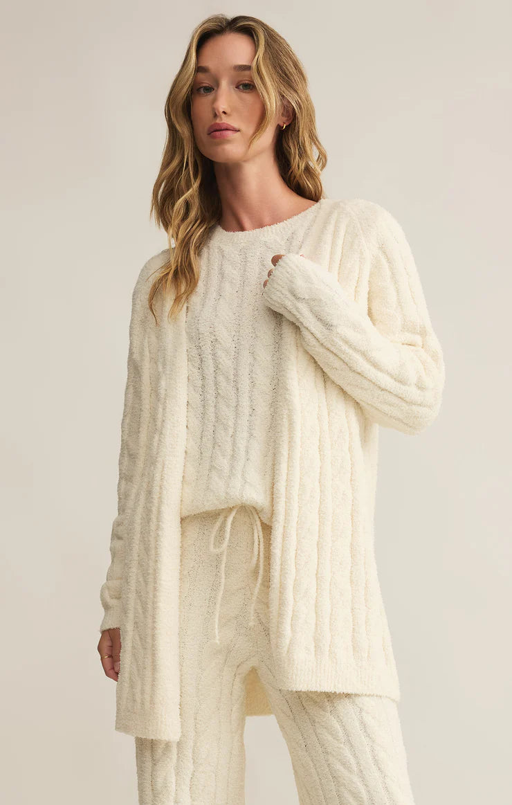 Cate Cable Knit Cardigan Sea Salt