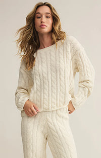 Carol Cable Knit LS Sea Salt