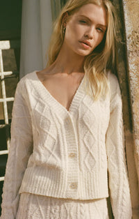 Elsa Cable Cardigan Vanilla Ice