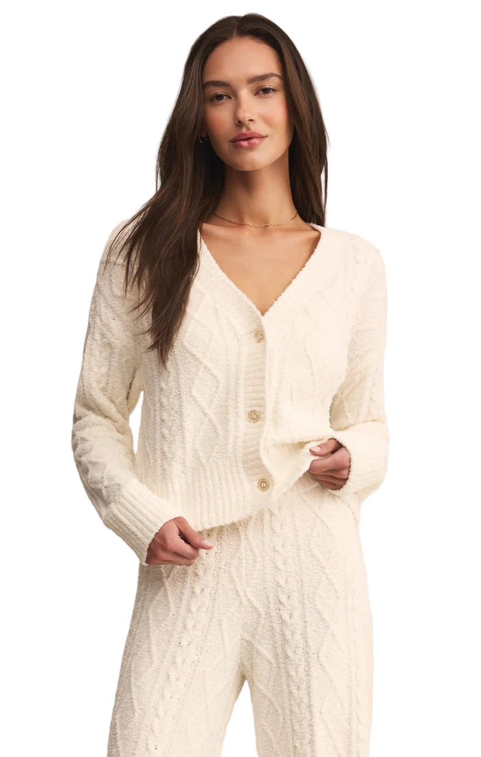 Elsa Cable Cardigan Vanilla Ice