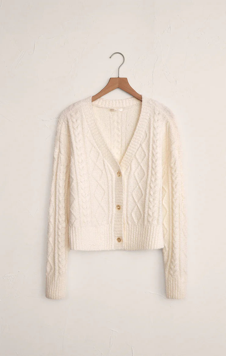 Elsa Cable Cardigan Vanilla Ice