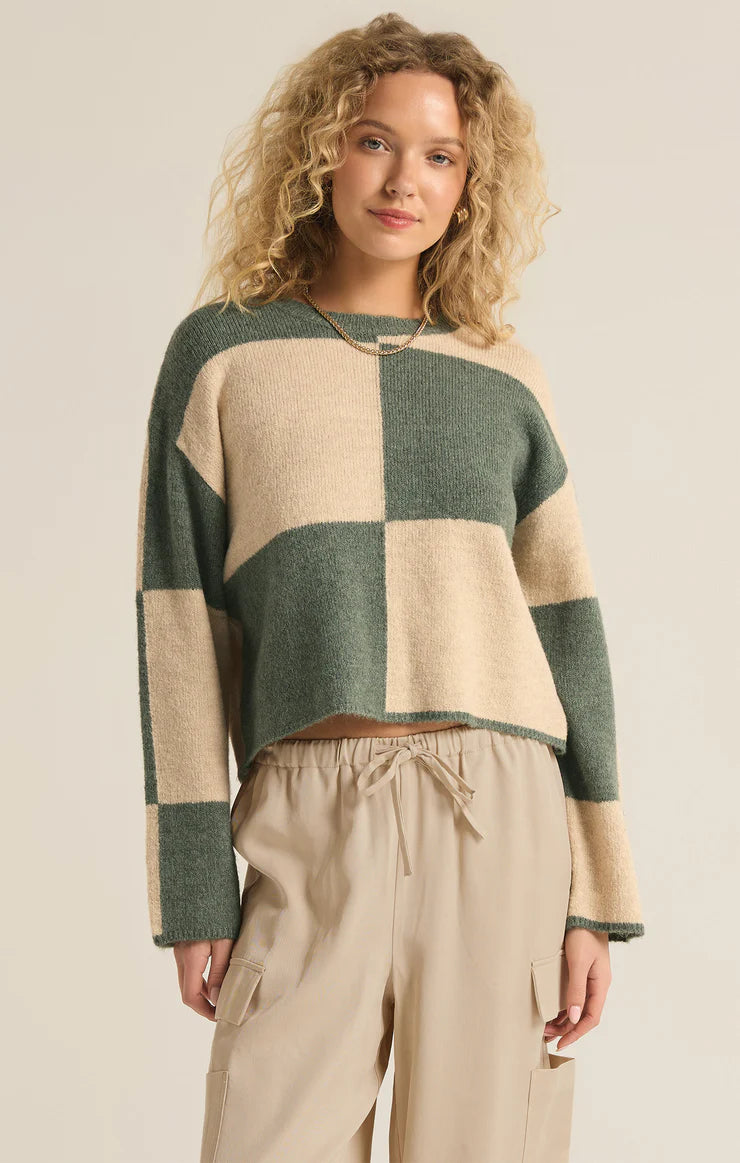 Rosi Blocked Sweater Palm Green