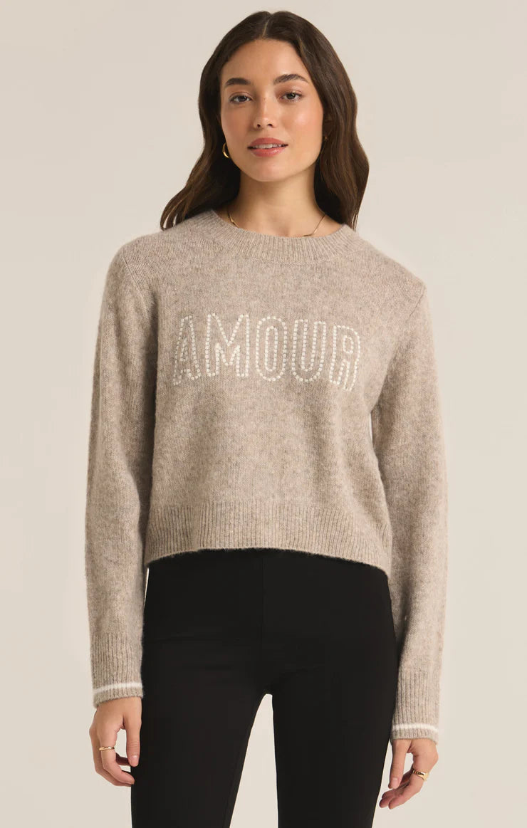 Amour Milan Sweater Heather Taupe