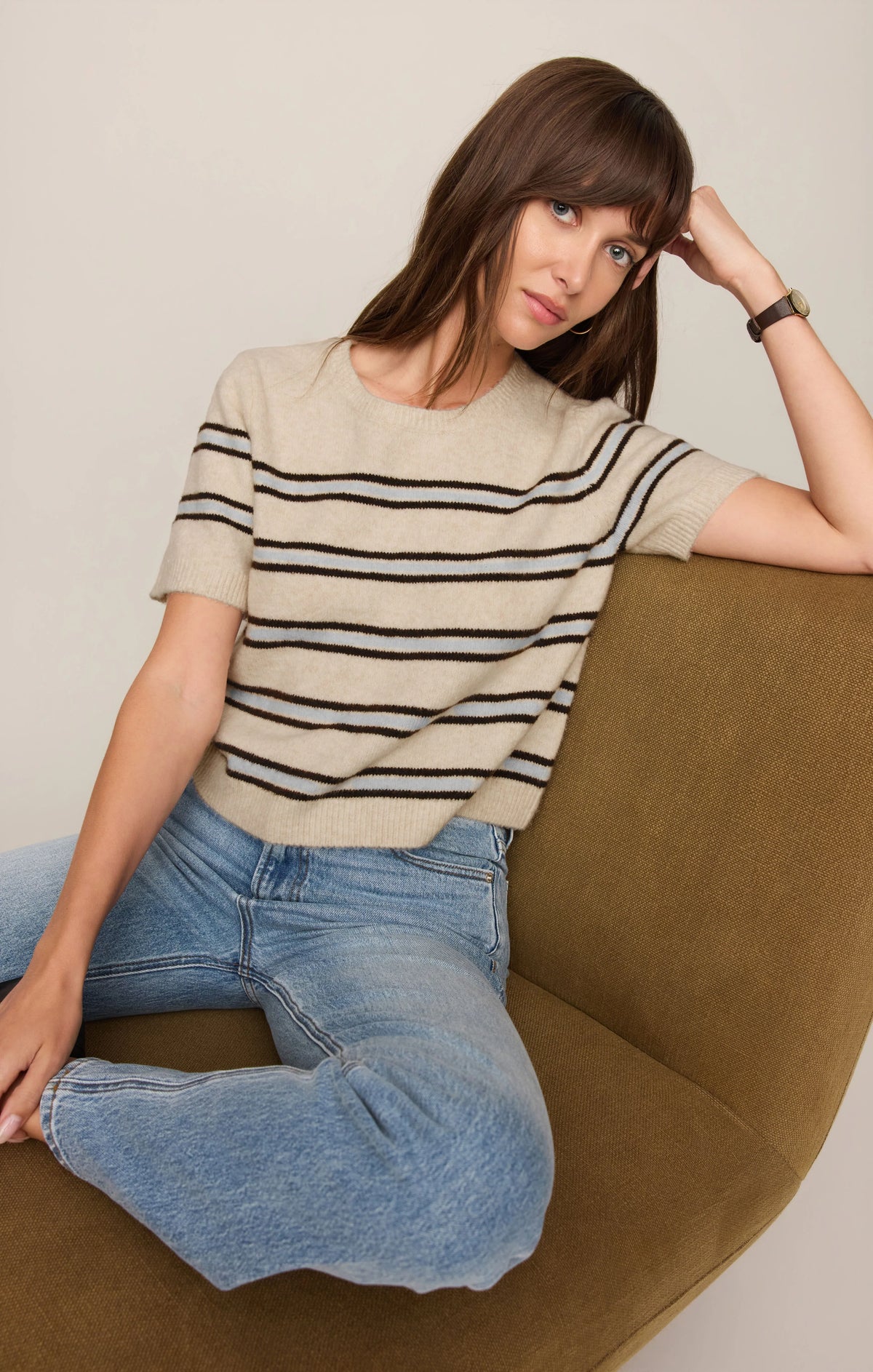 Gatewood Stripe Sweater Light Oatmeal Heather