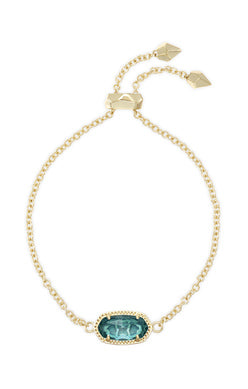 Elaina Adjustable Chain Bracelet in Gold London Blue