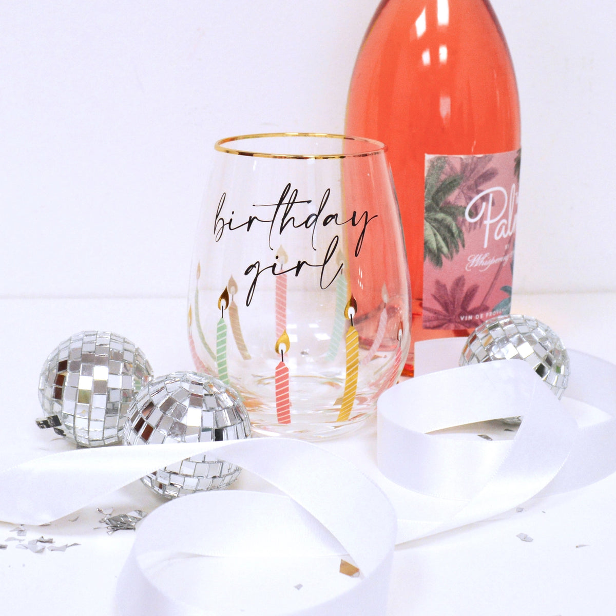 Stemless Birthday Girl Wine Glass