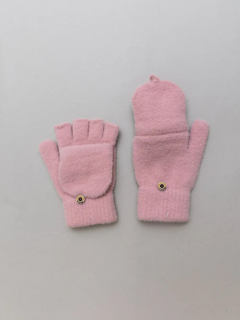 Winter Knit Convertible Fingerless Gloves