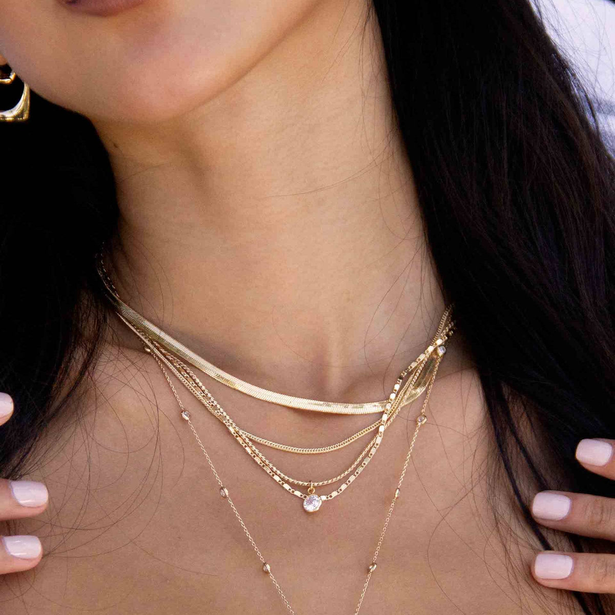 All the Chains 18k Gold Plated Layered Necklace
