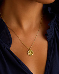 Anchor Coin Necklace - Gold