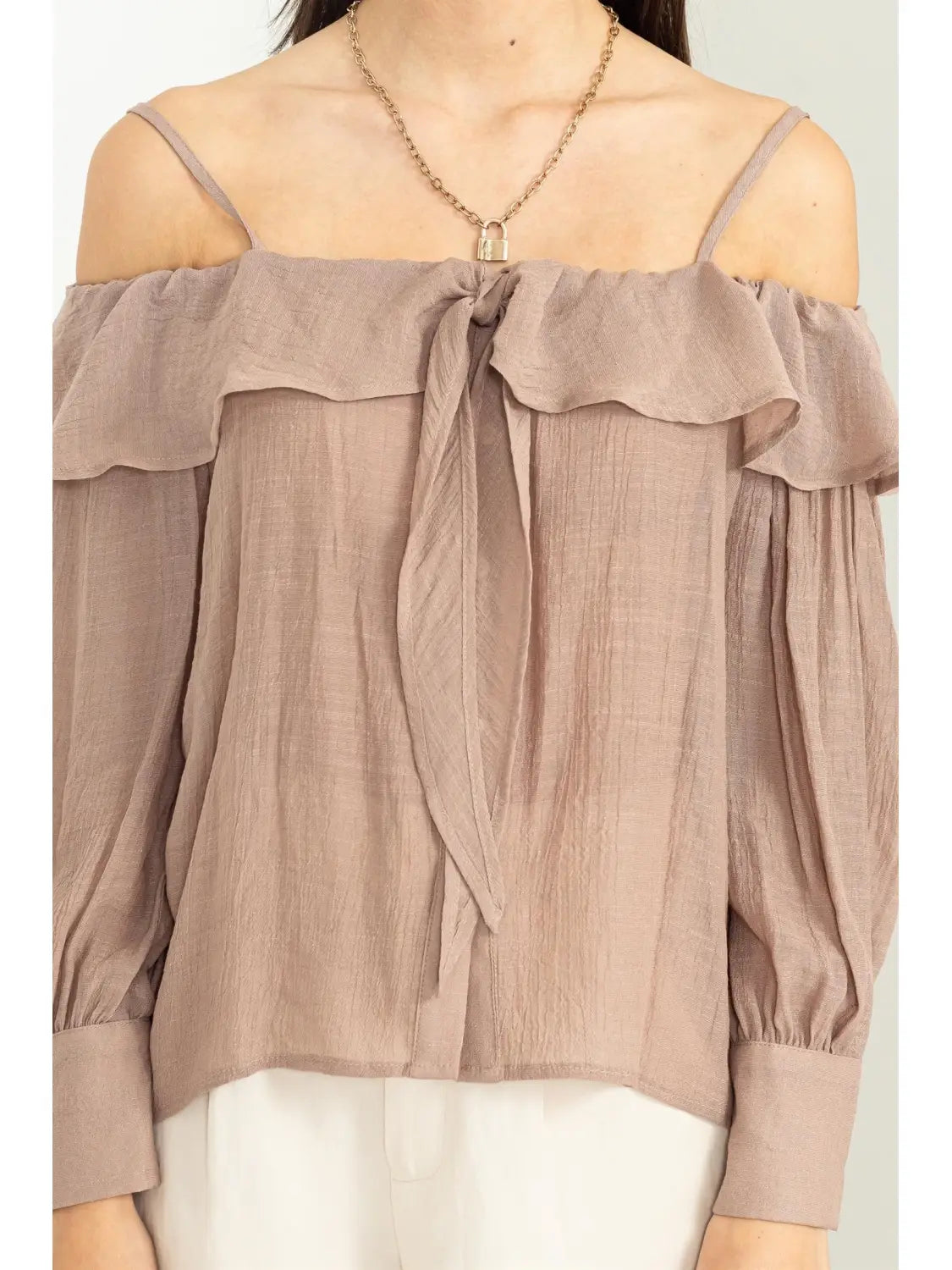 Cold Shoulder Ruffle Blouse