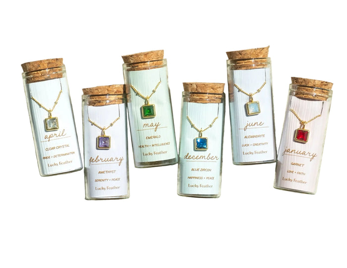 Birthstone Bottle Necklace