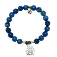 Paw CZ Blue Aventurine Bracelet