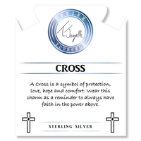 Blue Calcite Cross CZ Bracelet