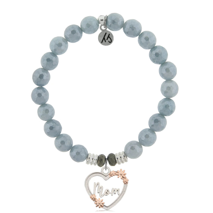 Mom Heart Blue Quartzite Bracelet