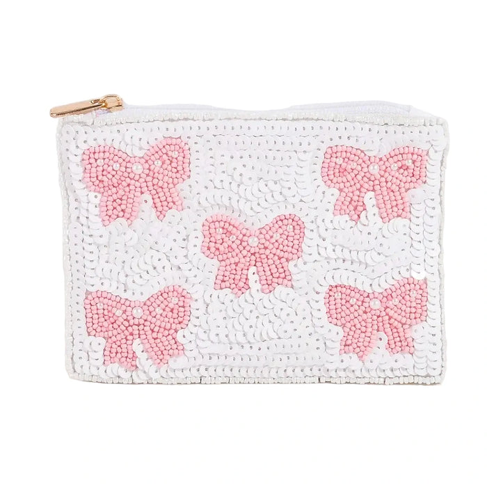 Bow Beaded Coin Pouch