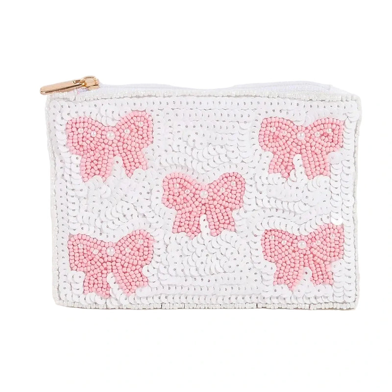 Bow Beaded Coin Pouch
