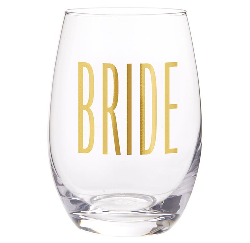 Stemless Wine Glass Bride