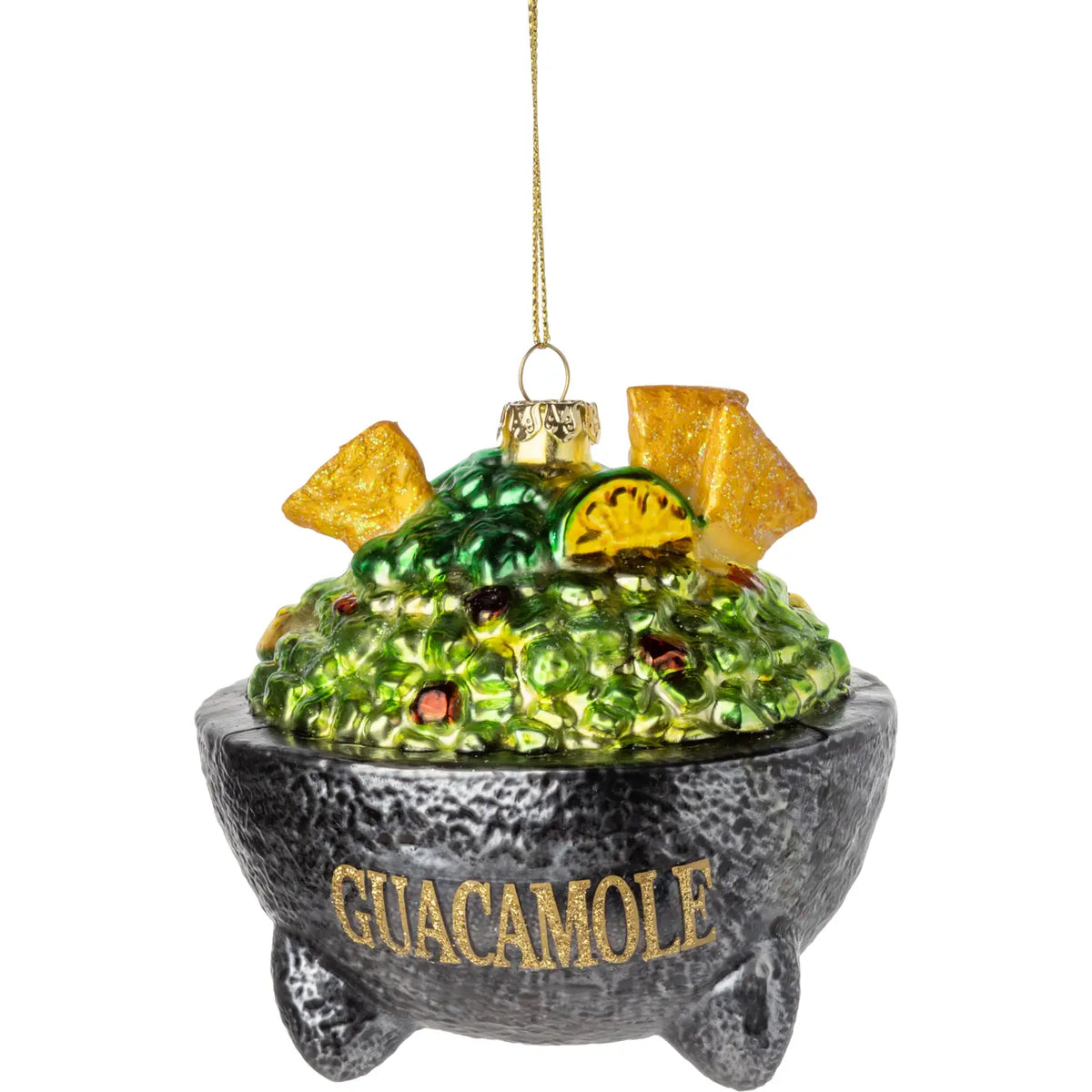 Glass guacamole bowl ornament