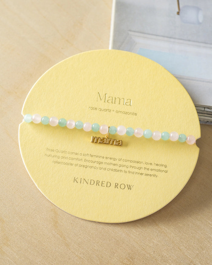 Rose Quartz + Amazonite Crystal "Mama" Bracelet