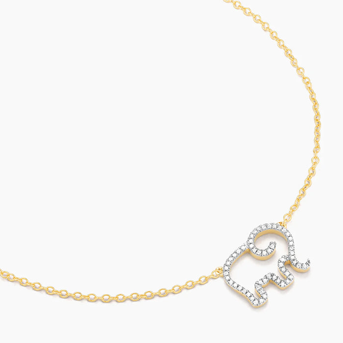 Elephant Mom Gold Pendant Necklace