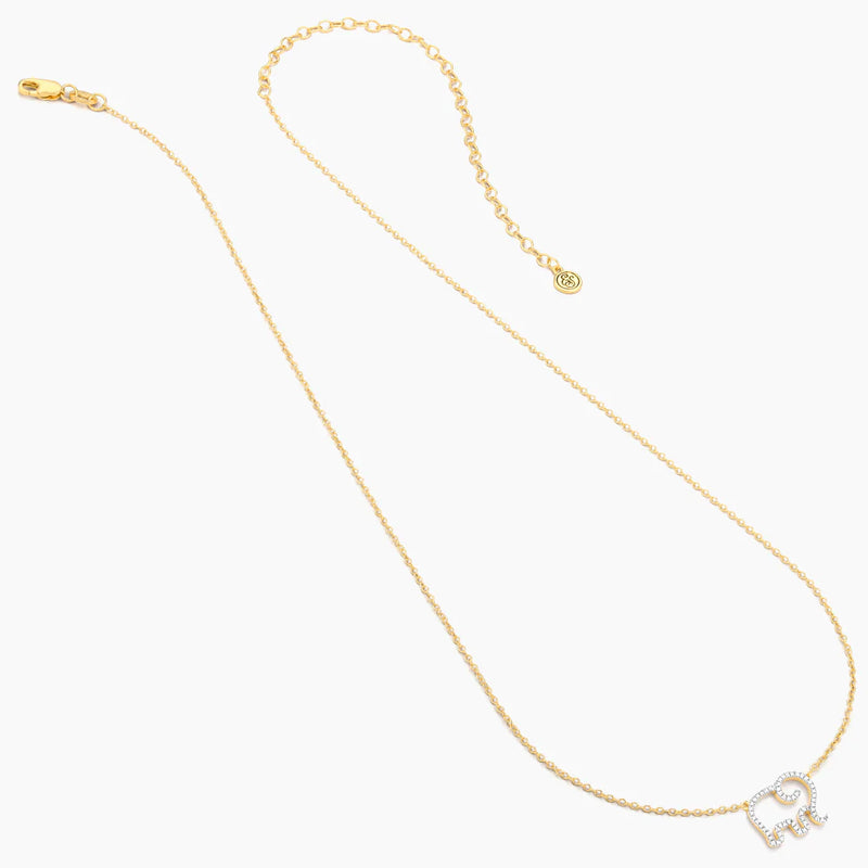 Elephant Mom Gold Pendant Necklace