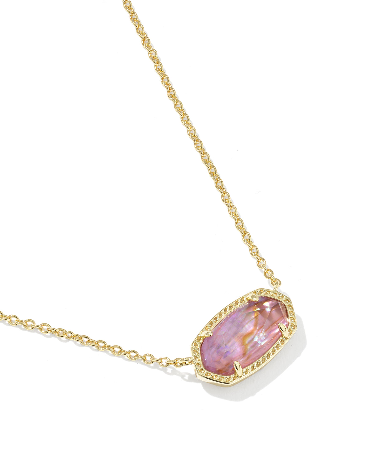Elisa Pendant Necklace in Light Mauve Illusion
