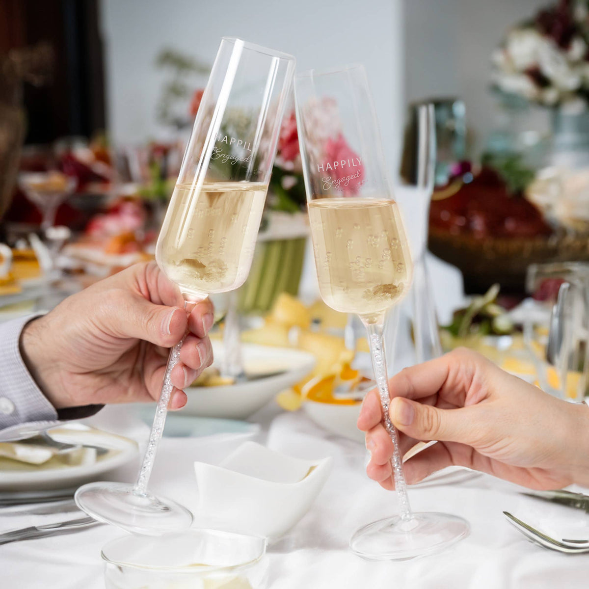 Engaged Toasting Flute Set