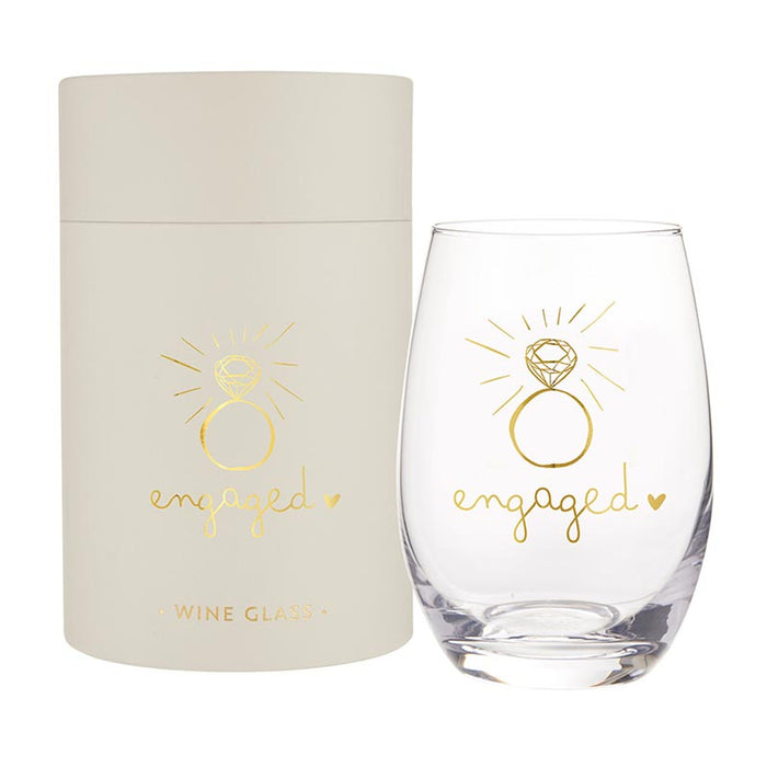 Wedding Glass Engaged