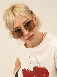 Florence Gold-Brown Sunglasses