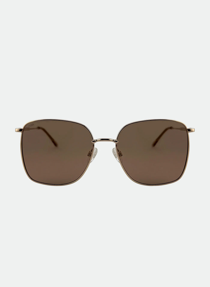 Florence Gold-Brown Sunglasses