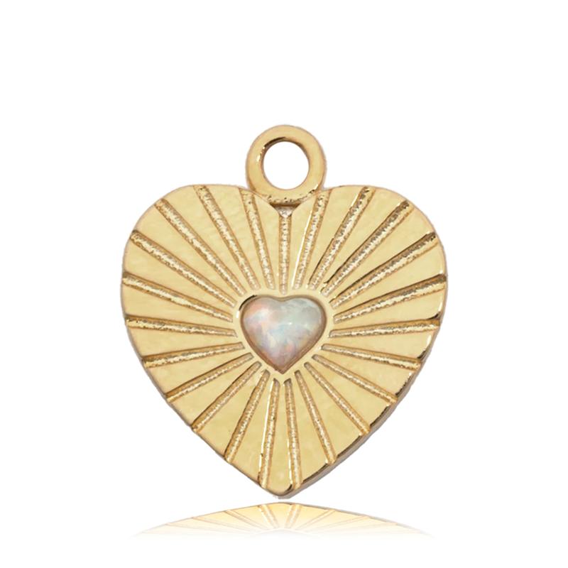 Gold Opal Heart Moonstone Bracelet