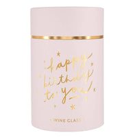 Gold Foil Wine Glass Happy Birthday