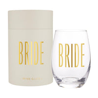 Stemless Wine Glass Bride