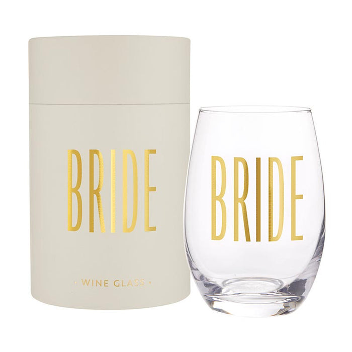 Stemless Wine Glass Bride