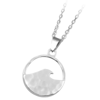 Hammered Wave Sterling Silver Necklace