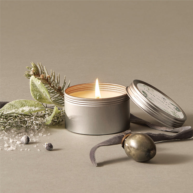 Highland Frost Holiday Travel Tin Candle