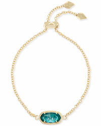 Elaina Adjustable Chain Bracelet in Gold London Blue