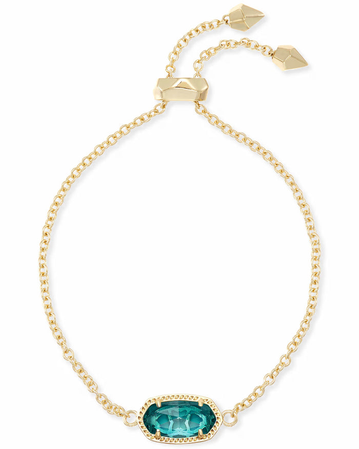 Elaina Adjustable Chain Bracelet in Gold London Blue