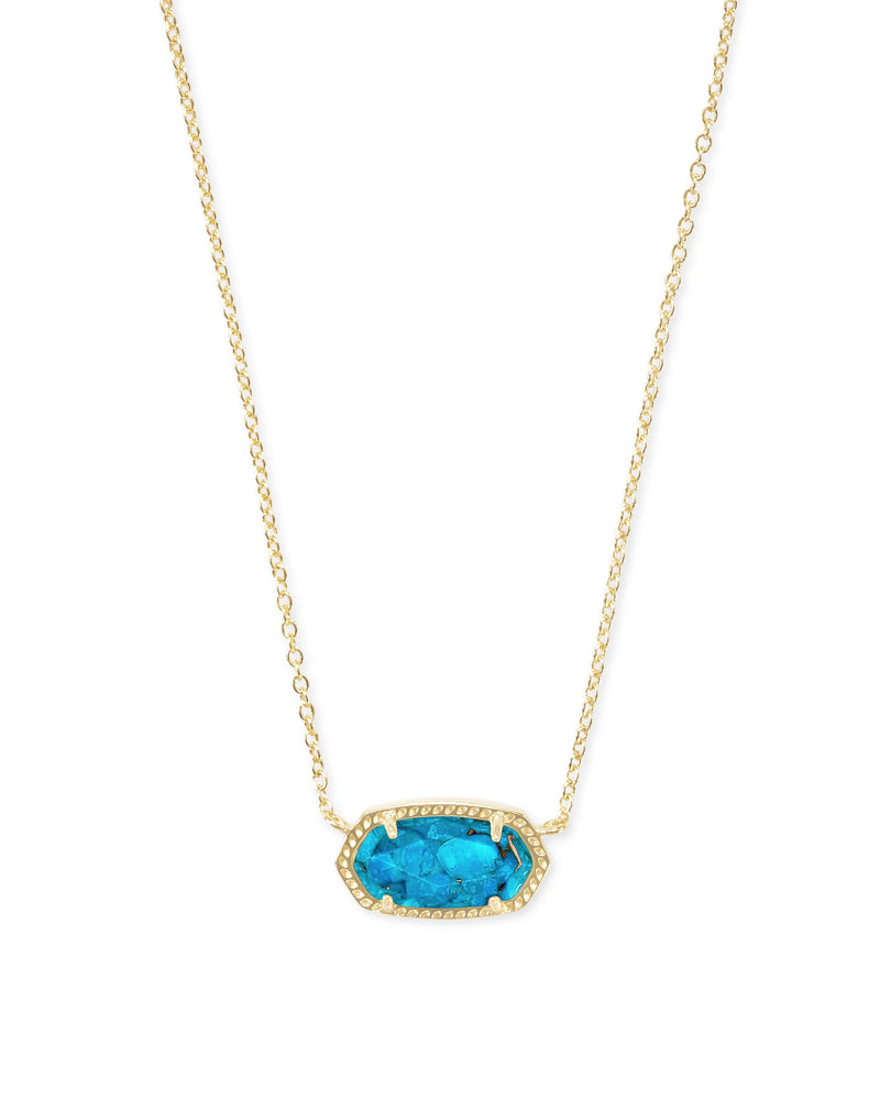 Elisa Gold Pendant Necklace in Bronze Veined Turquoise