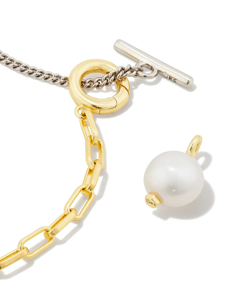 Multi Leighton Pearl Chain Necklace