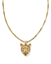 Maura Vintage Jaguar Pendant Necklace in Sage Serpentine