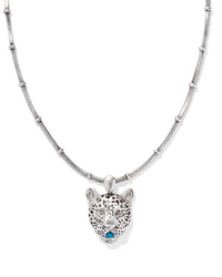 Maura Vintage Jaguar Pendant Necklace in Sage Serpentine