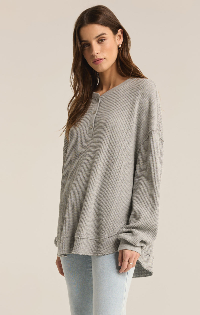 Jax Cozy Waffle Henley Long Sleeve