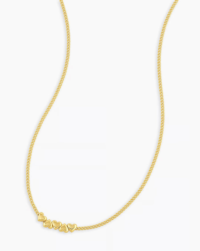 Lou Heart Charm Necklace in Gold