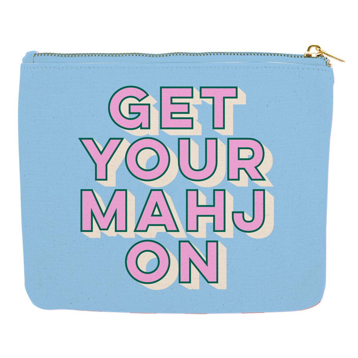 Mahjong Zipper Canvas Card Pouch