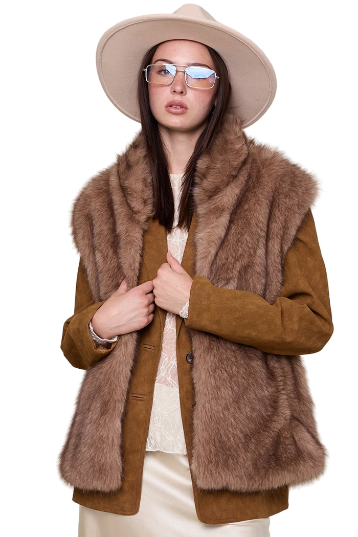Mocha Faux Fur Vest