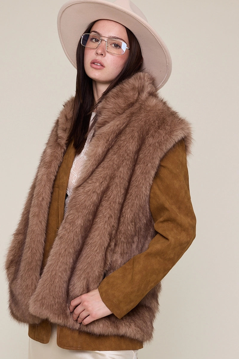 Mocha Faux Fur Vest