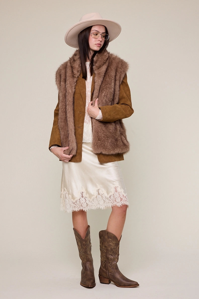 Mocha Faux Fur Vest