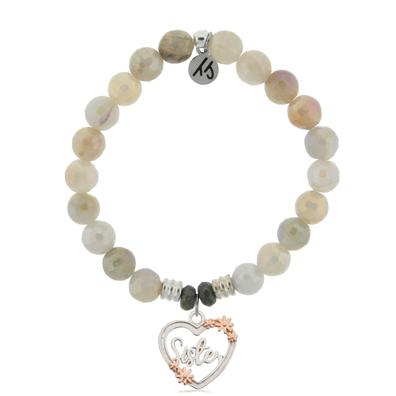 Sister Heart Moonstone FAC Bracelet